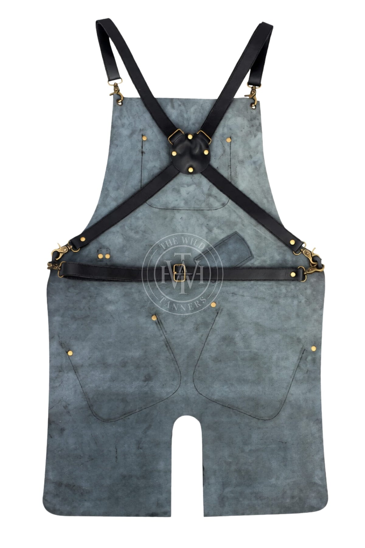 Full Grain Black Leather Chef Apron for Men, view 3
