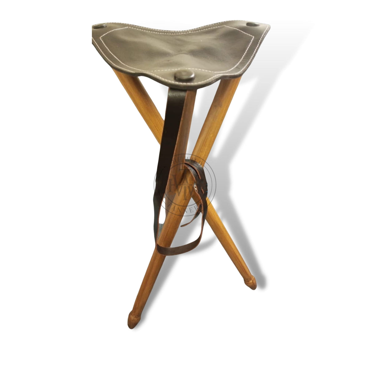 Polo Camping Leather Tripod Stool, view 4