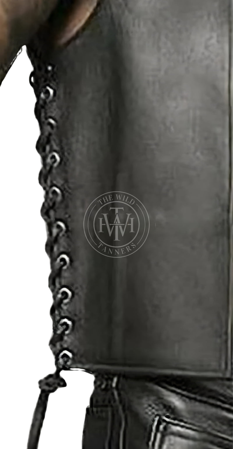 leather vest, gay leather vest, leather vest bdsm, bondage leather vest