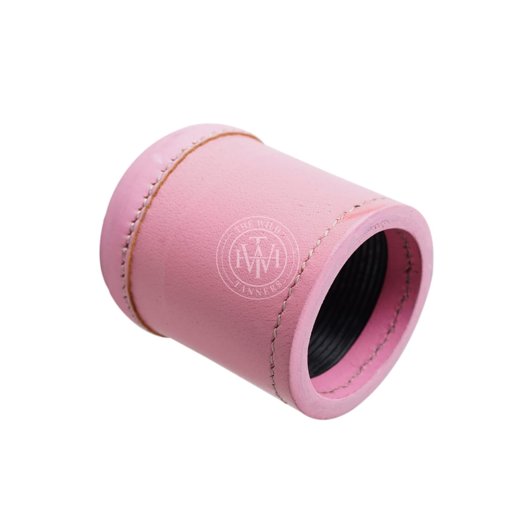 Ribbed Leather Liar's Dice Cup-Pink, view 3