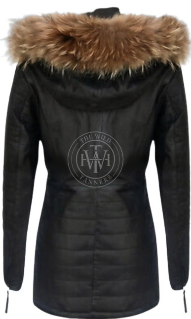Stylish Women's Leather Trench Coat, view 3
