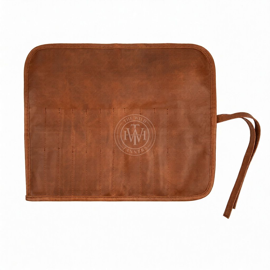 Classic Brown Leather Artist Roll, view 3