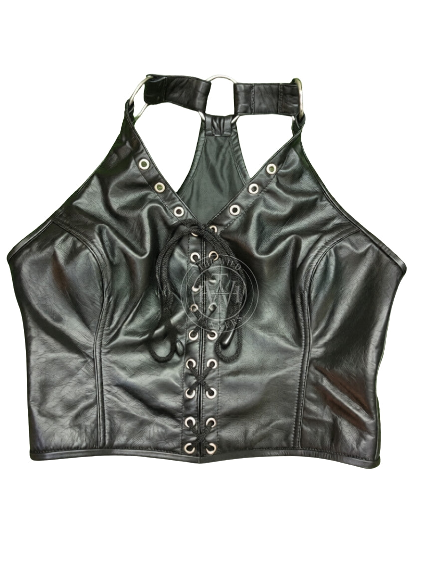 Laced Up Leather Top Corset, view 4