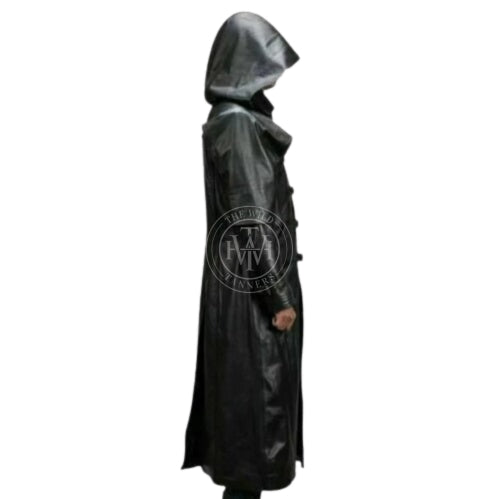 Black Leather Trench Coat, view 3