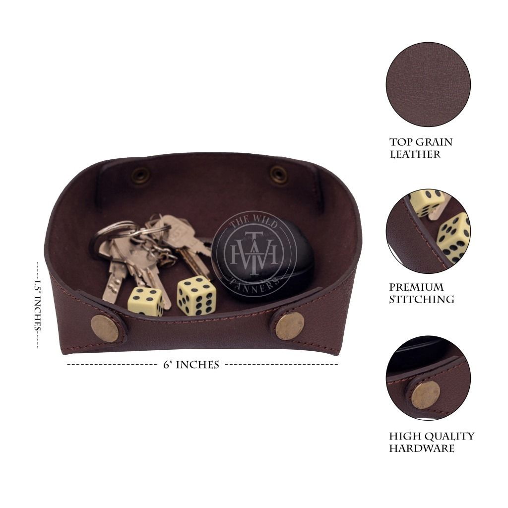 Leather Valet Tray for Practical and Elegant Storage, view 4