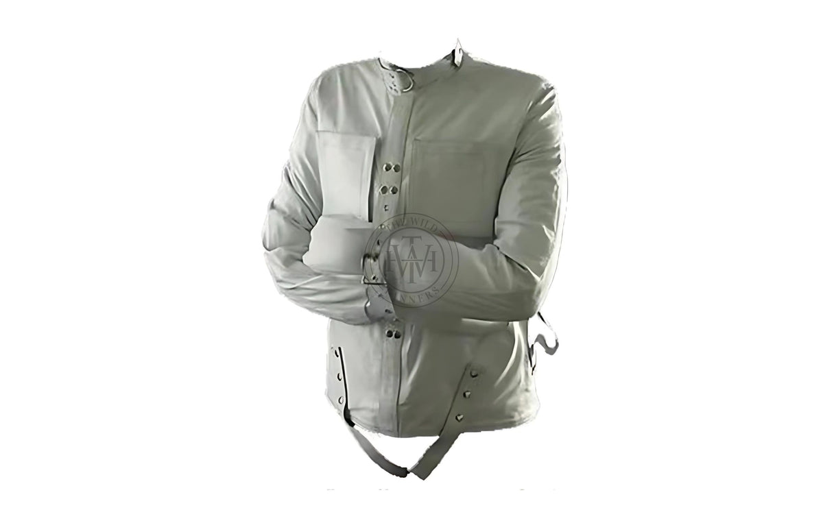 Genuine leather straitjacket with arm binder restraint, view 3