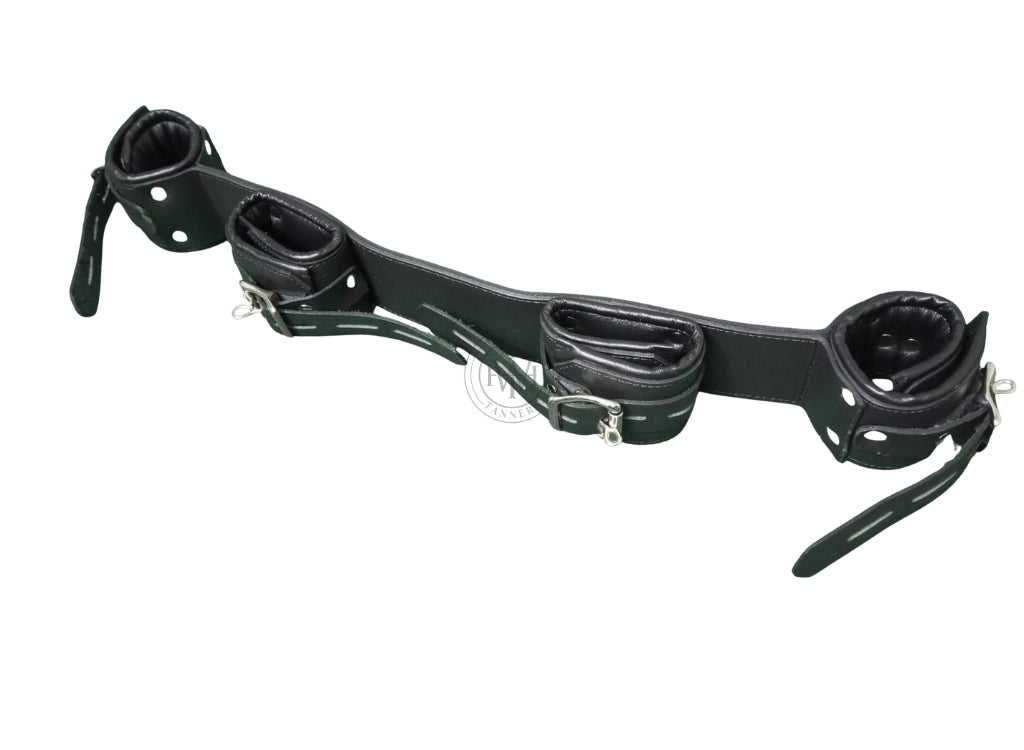 Leather Bondage Restraints Wrist to Ankle Cuffs Set, view 3
