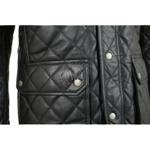 Classic Mens Leather Biker Jacket, view 4