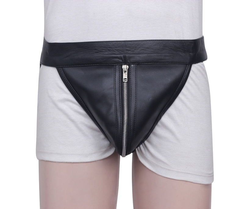 black leather jockstrap, BDSM jockstrap, adjustable leather underwear, men’s leather jockstrap