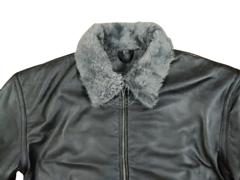 Aviator Mens Leather Jacket, view 3