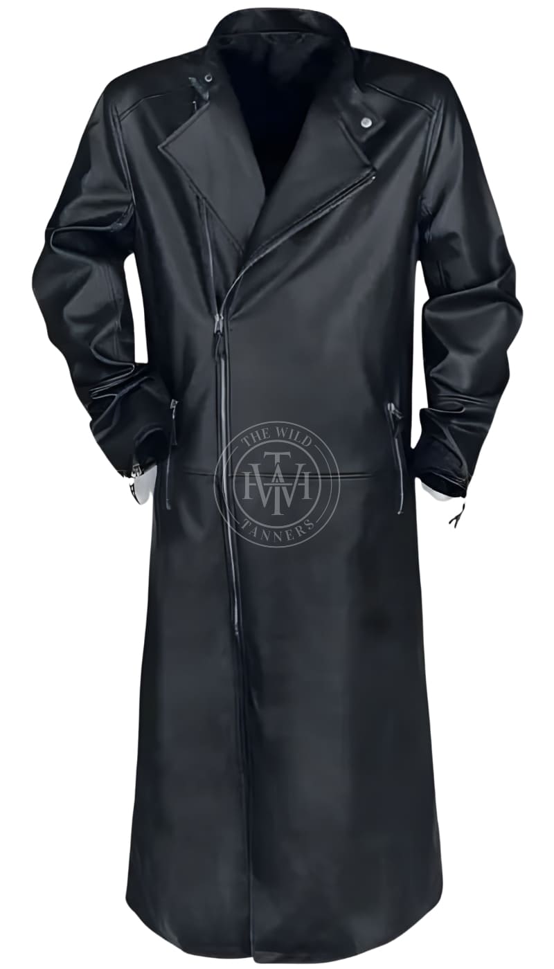 Genuine Leather Trench Coat For Men, view 3