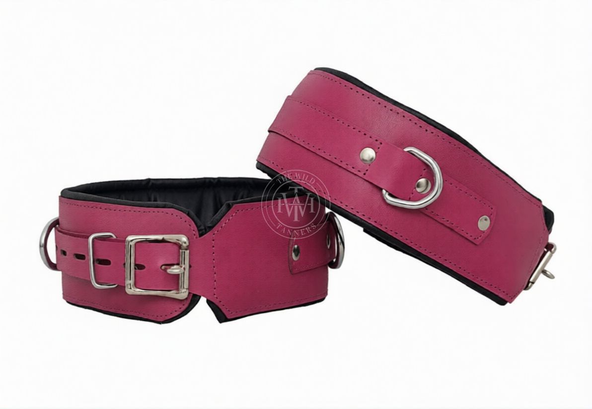 7 Pcs Leather Bondage Wrist Cuffs, view 4