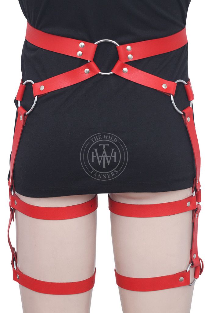 adjustable waist to thigh leather leg harness belt