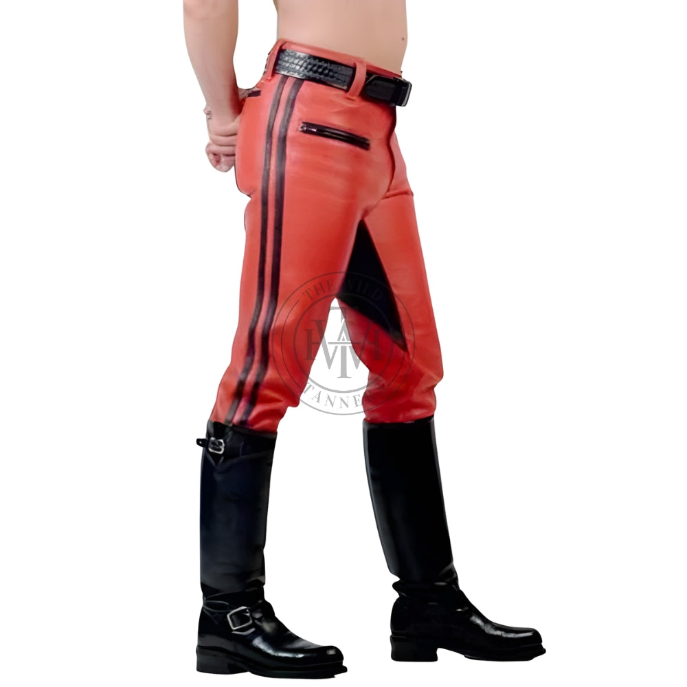 Leather Trendy Motorcycle Jeans for Men, view 3