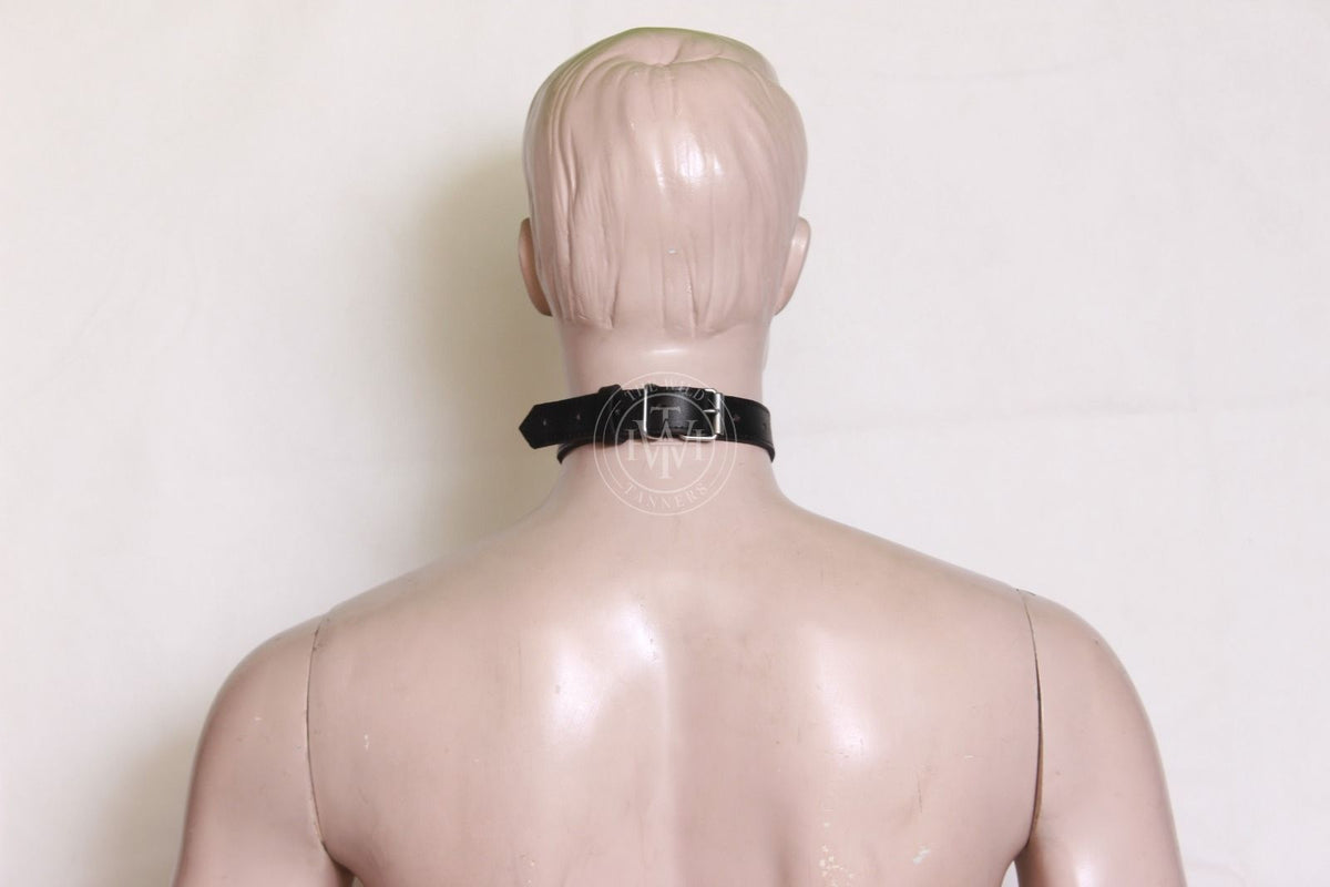 Leather BDSM Posture Collar, view 4
