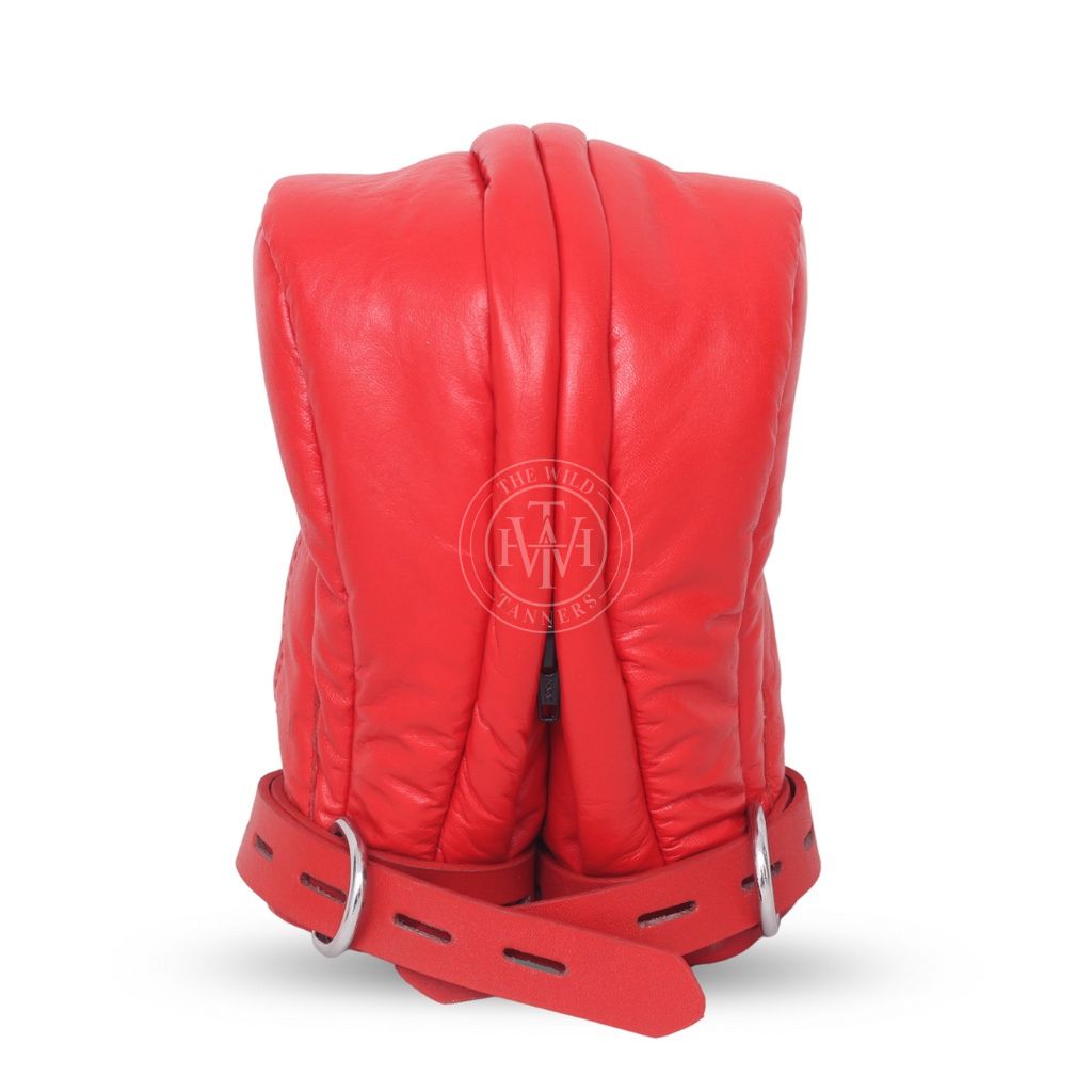Red Locking Mittens with Zipped Palm, view 4