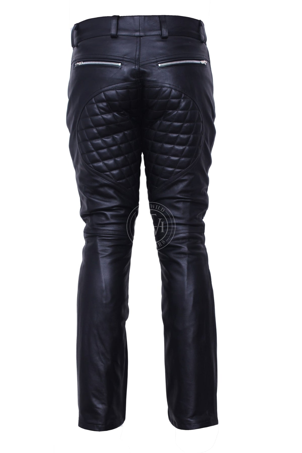 Quilted Leather Pants with Zipped Pockets, view 4