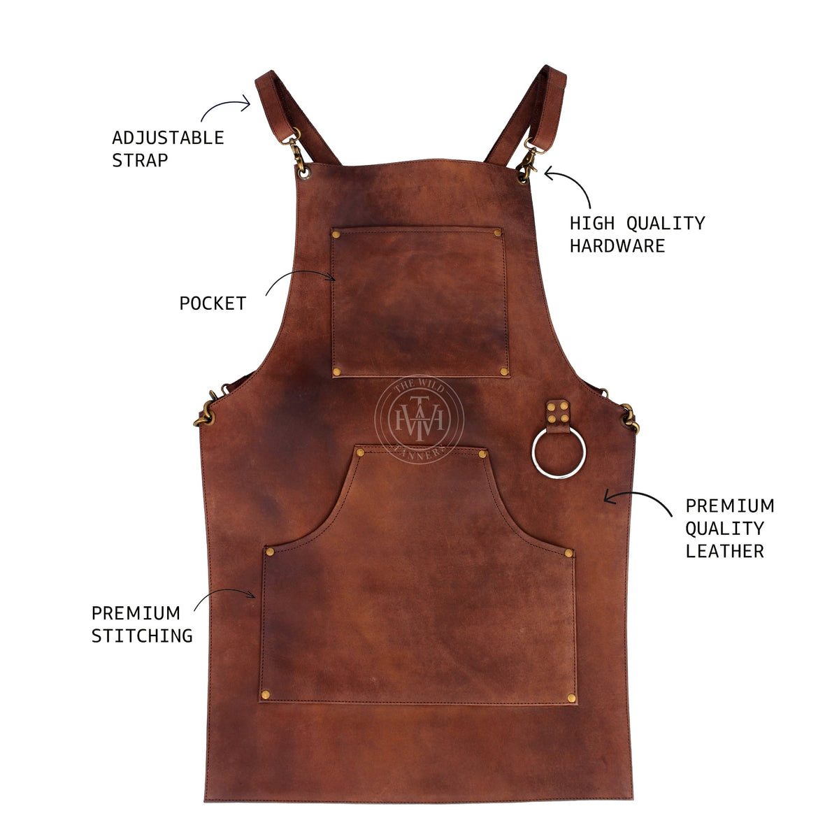 Cross-Back Leather Work Aprons, view 4
