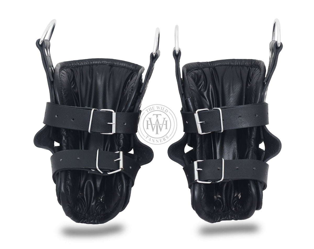 Leather Bondage Suspension Ankle Cuffs, view 4