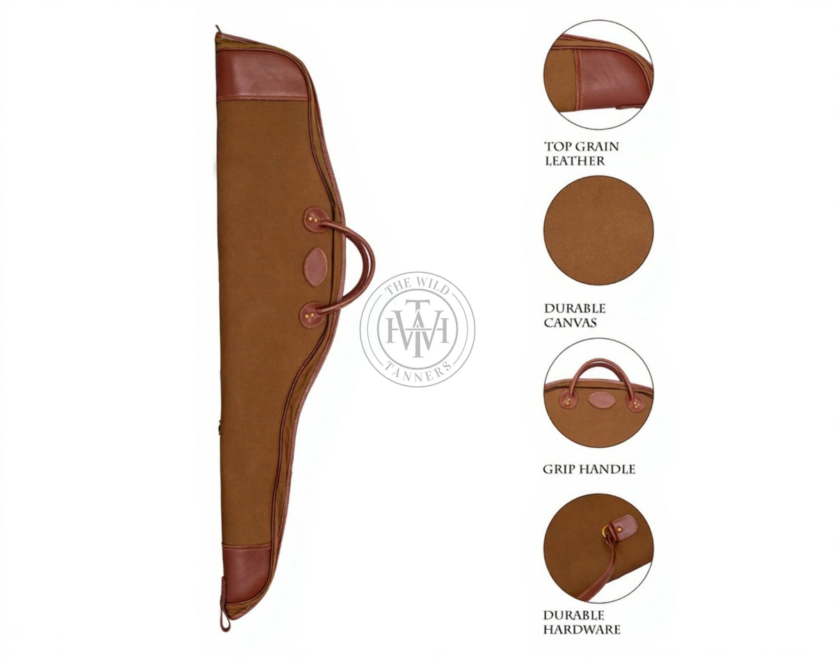 Handcrafted Canvas Leather Rifle Case, view 5