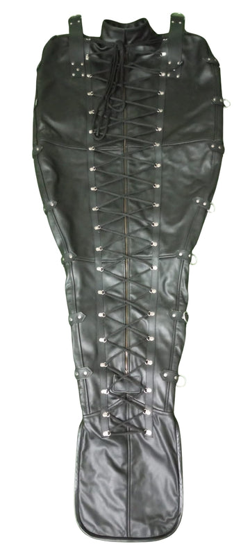 Genuine leather sleep sack for bondage