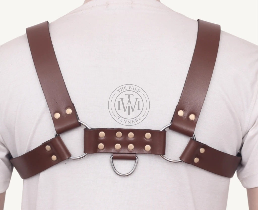 Handmade Leather Bondage Chest Harness, view 4