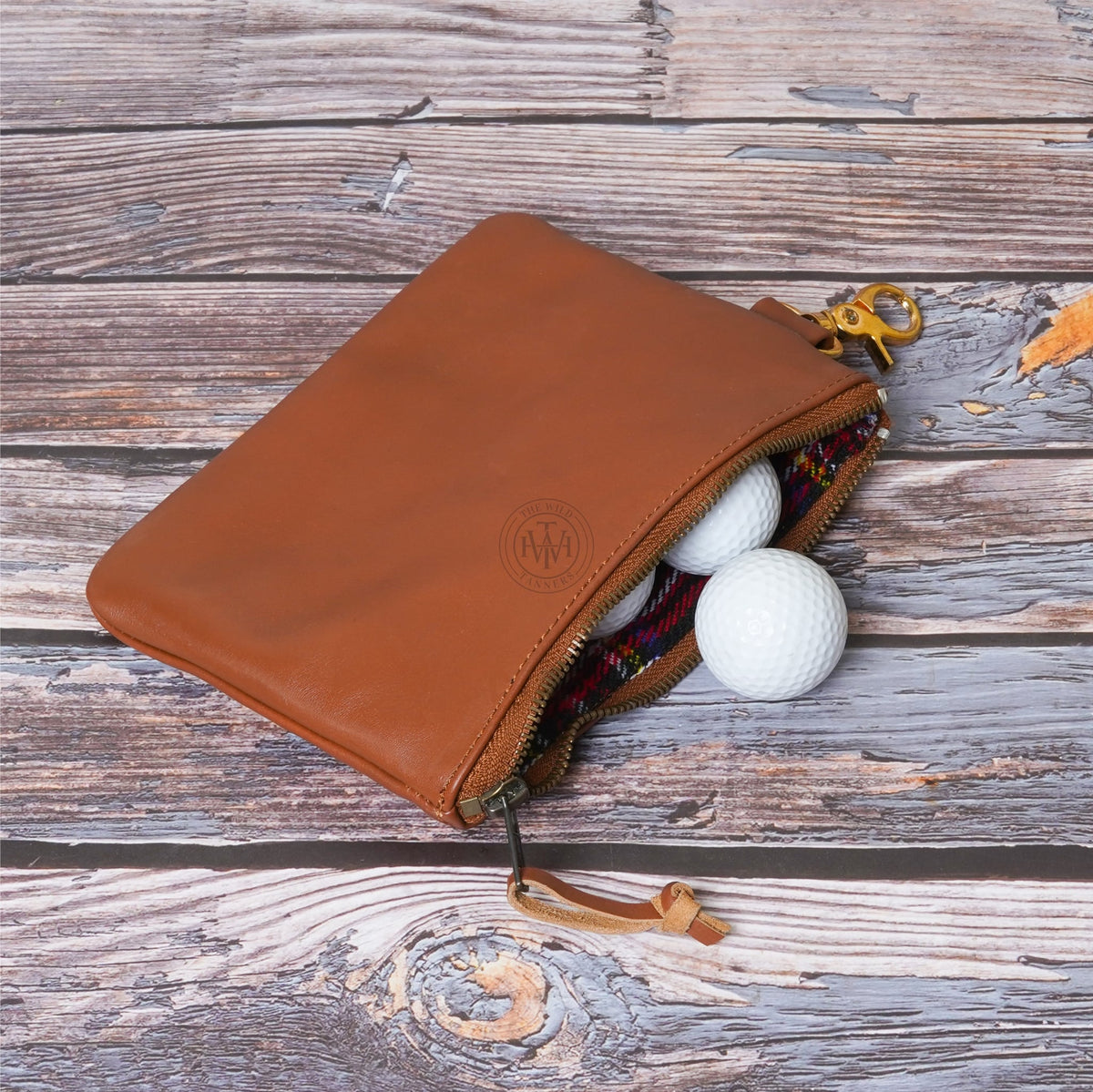 Genuine Leather Golf Ball Pouch, view 4