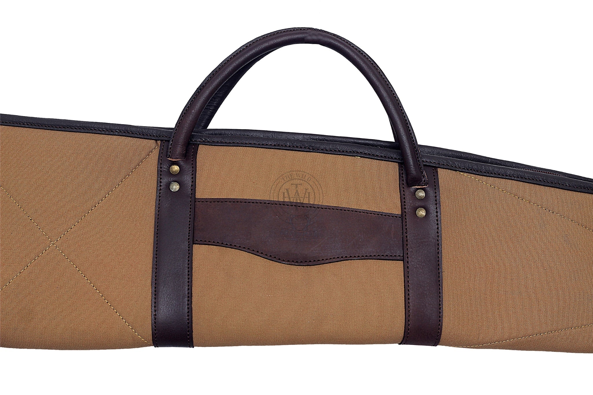 Tan and Brown Waxed Canvas Leather Shotgun Case, Canvas Leather Rifle Case, Shotgun Case