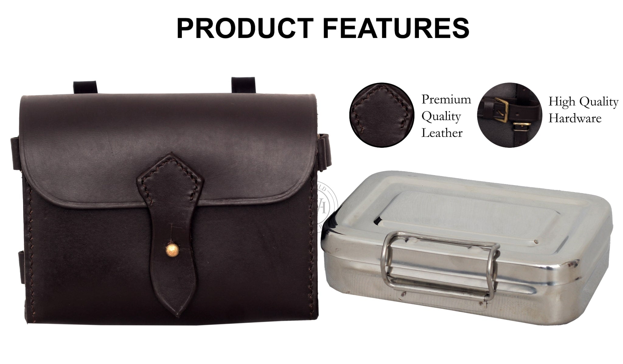 sandwich tin, sandwich tin with leather case