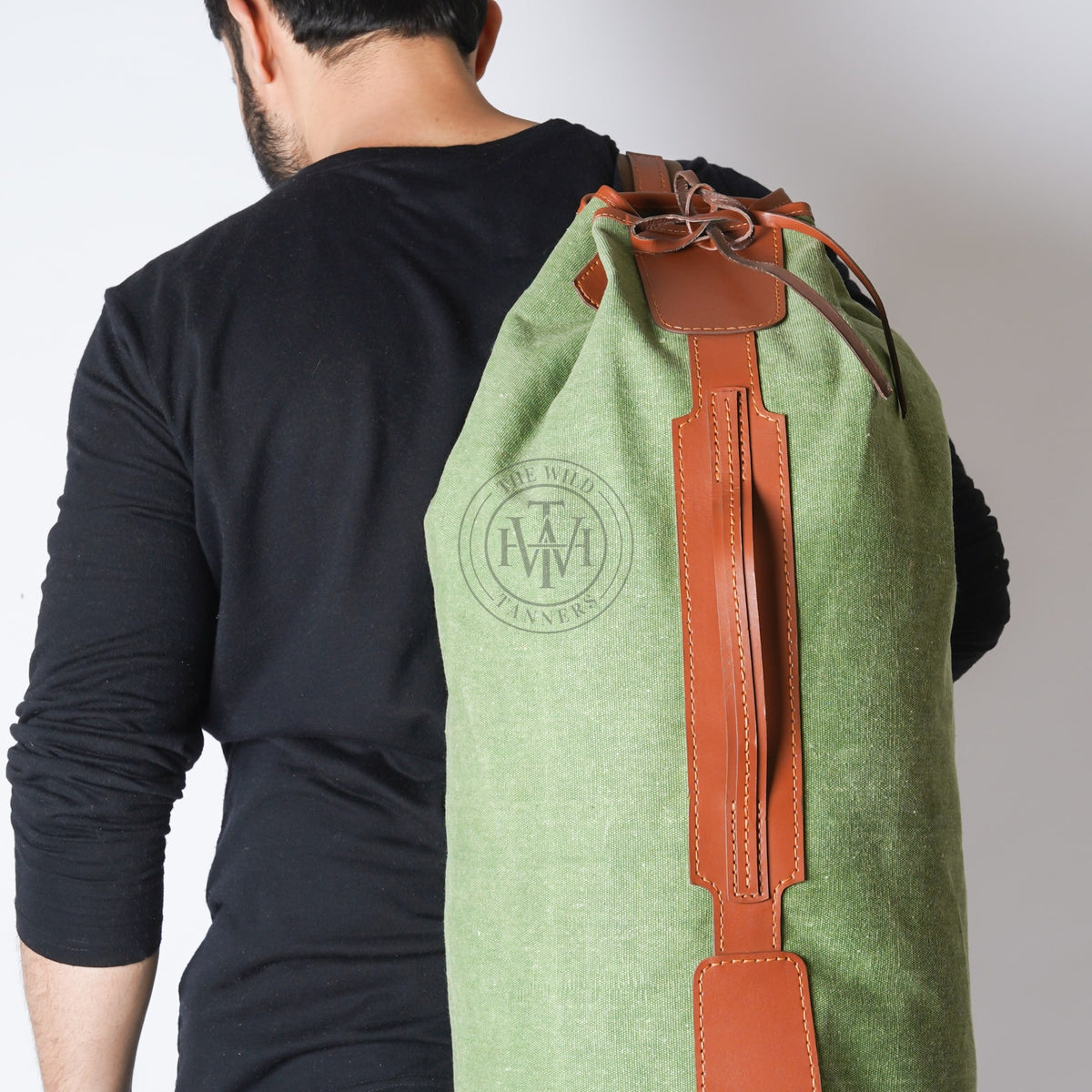 Leather Canvas Duffle Bag For Weekend & Travel, view 4