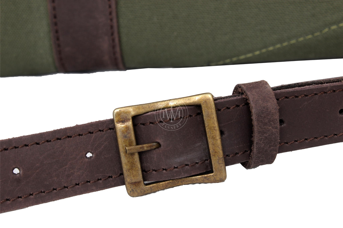 Handcrafted Waxed Canvas and Leather Rifle Case, view 6
