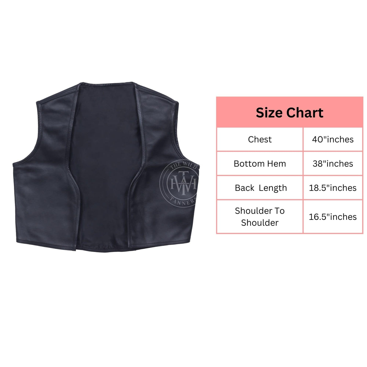 Open Front Genuine Leather Vest, view 4