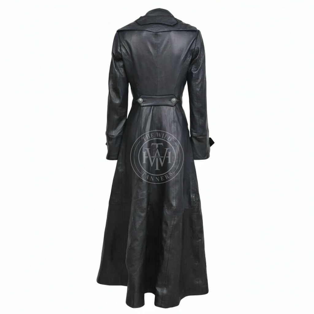Leather Stylish Long Trench Coat Women, view 4