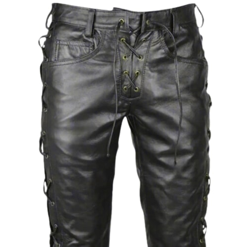 leather pants, leather BDSM Pants, Leather Bondage Pants, Gay Leather Pants, Leather pants mens, side lace up leather pants