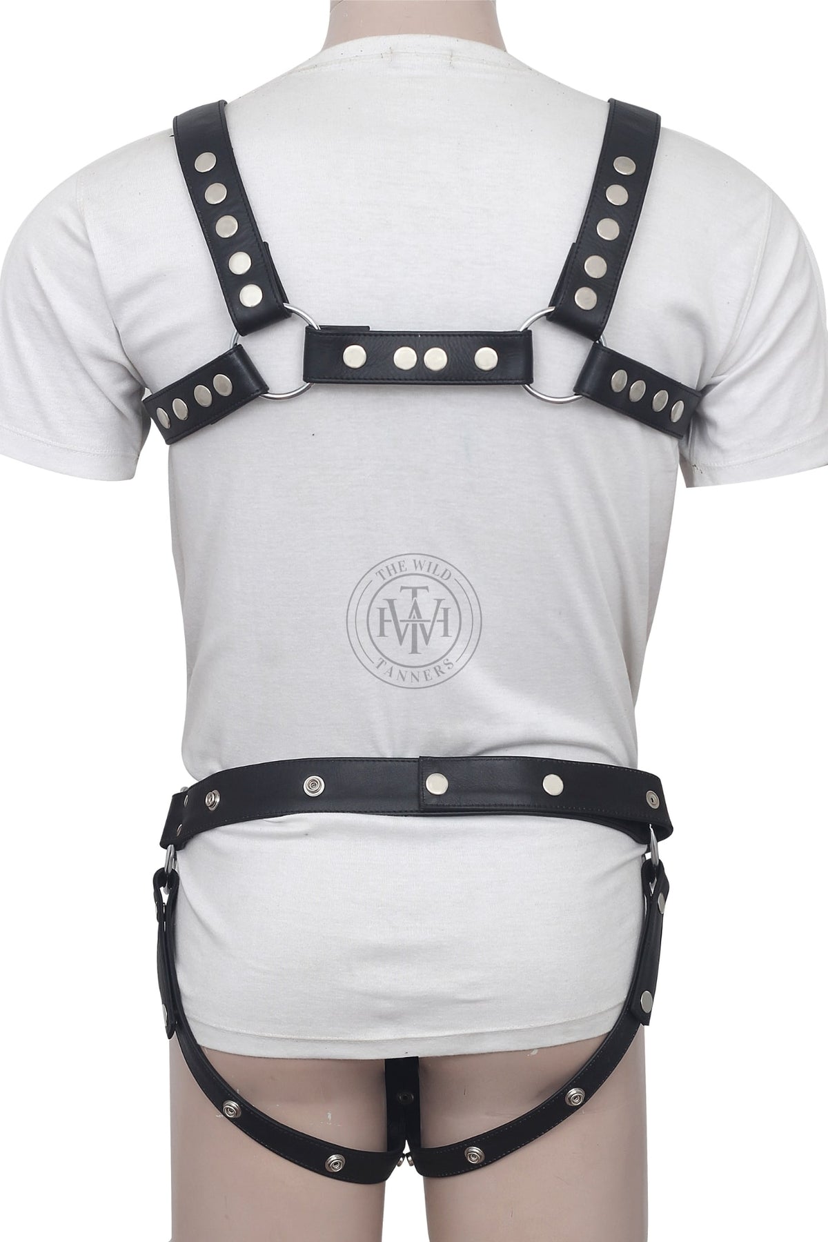 premium leather chest harness and jockstrap set