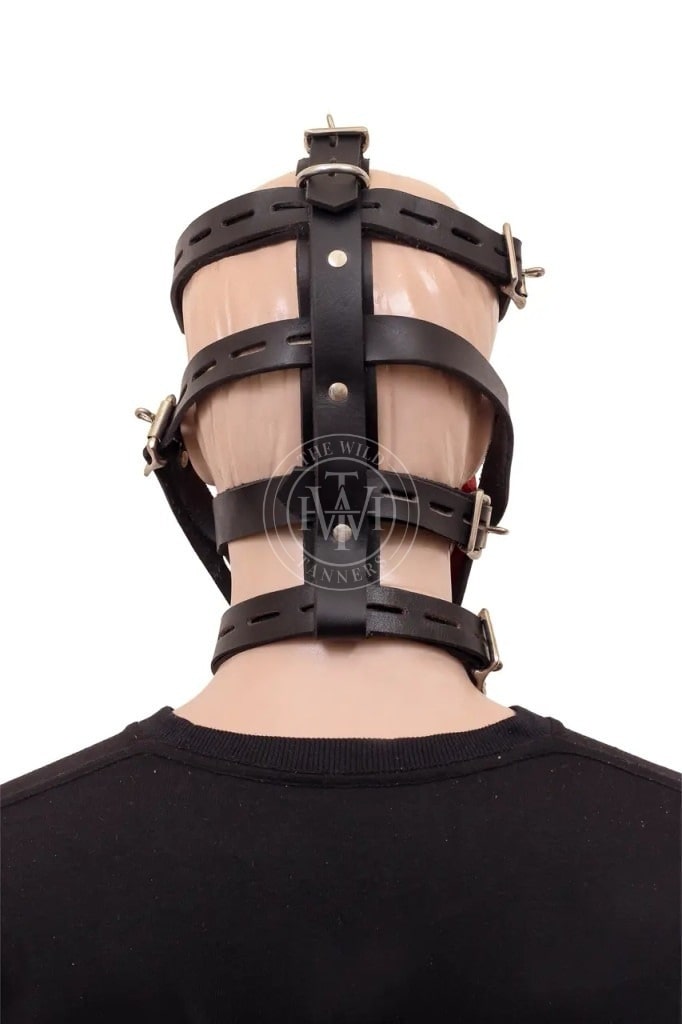 Padded leather bondage muzzle gag, view 4