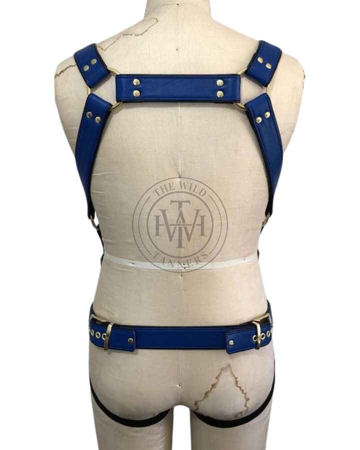 mens leather harness with jockstrap & brass hardware