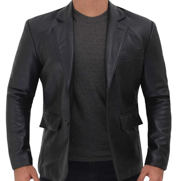 Leather Blazer Coat For Men