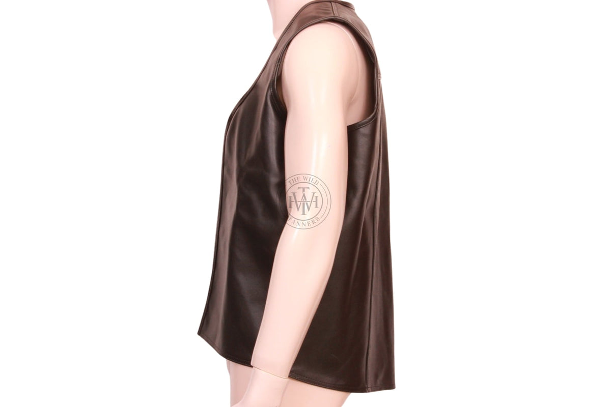 Classic Leather Stylish Men's Vest, view 4