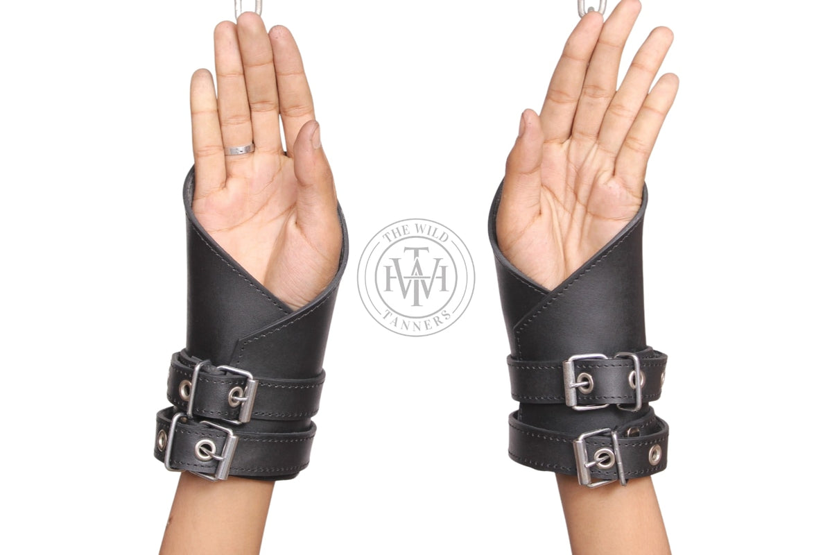 Heavy-duty leather suspension wrist cuffs, view 4