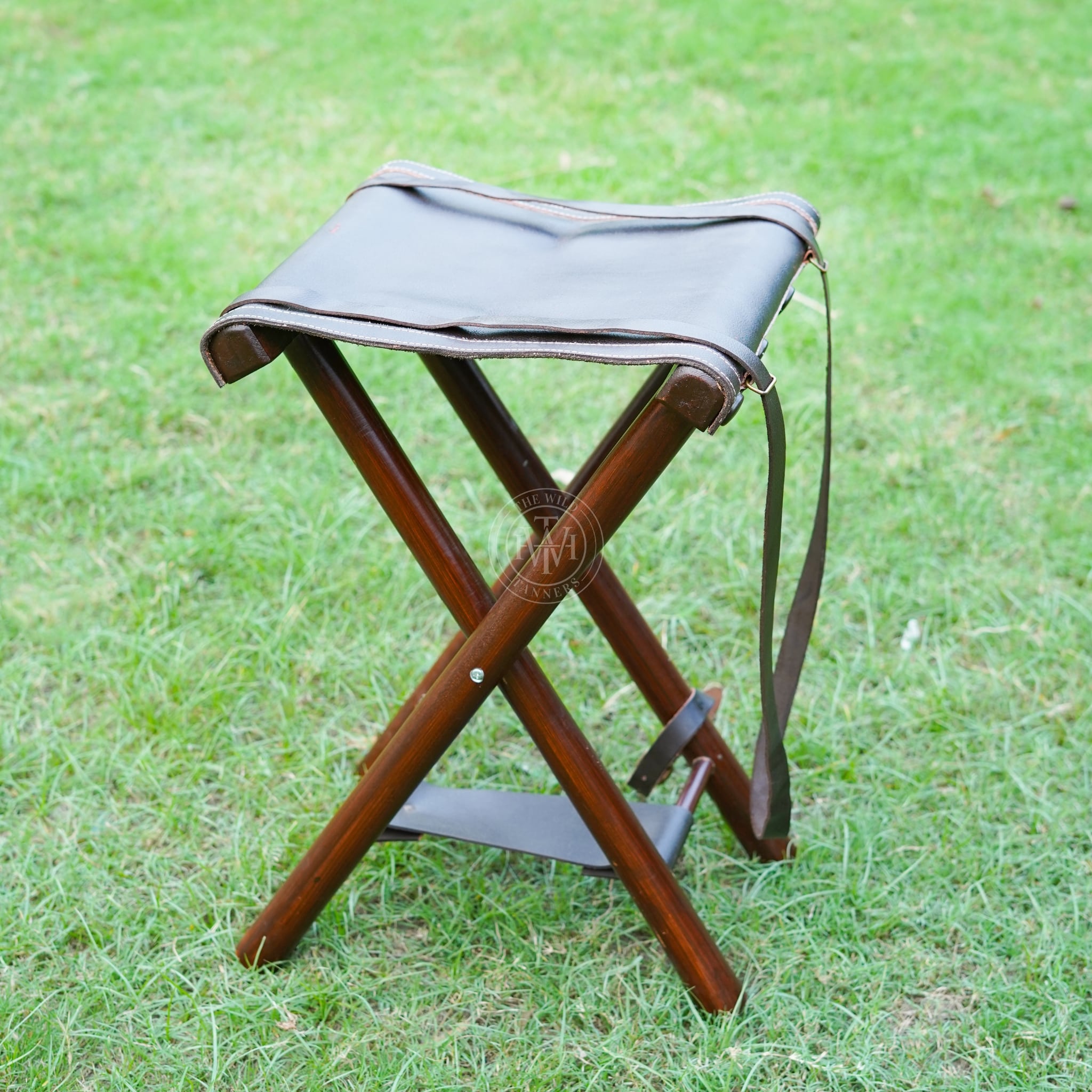 Leather Hunting Stool, Leather Camping Stool,  Leather Folding Seat, Camping Stool