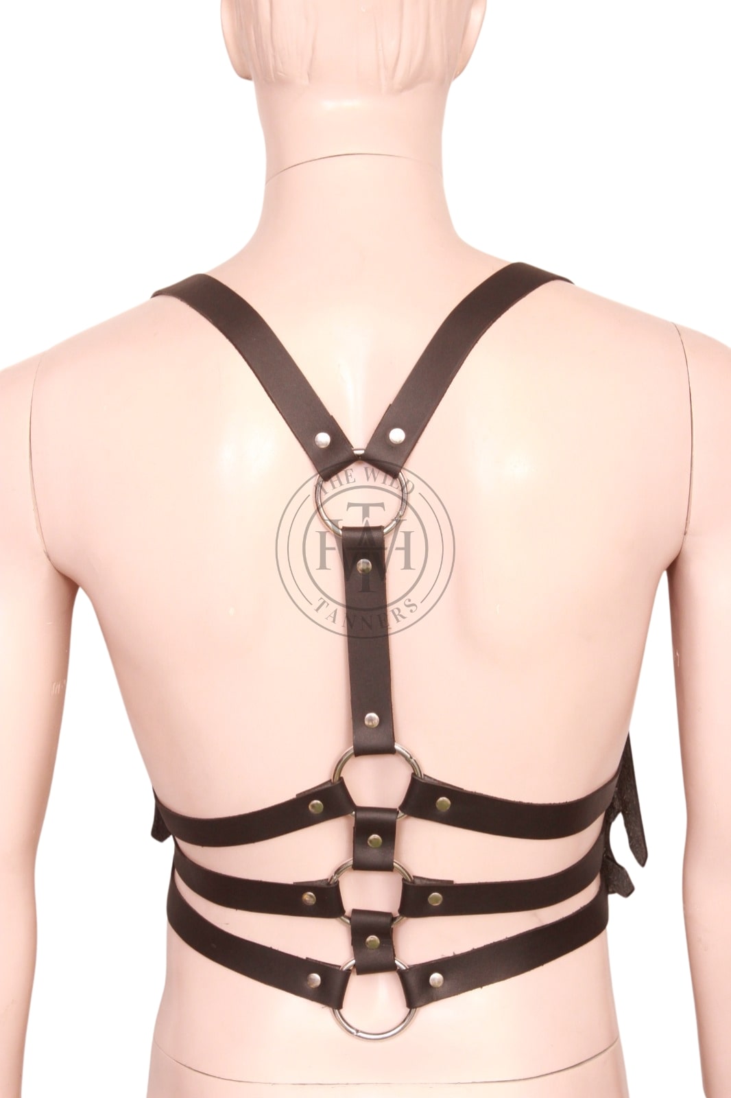 Leather Belt Harness With Triple Front Buckles, view 4