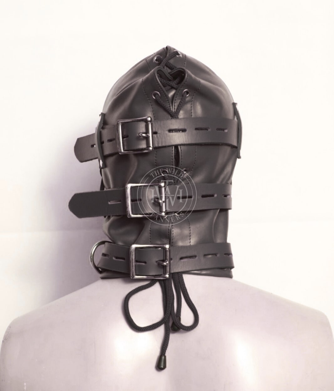 Sensory Deprivation Leather Bondage Hood, view 4