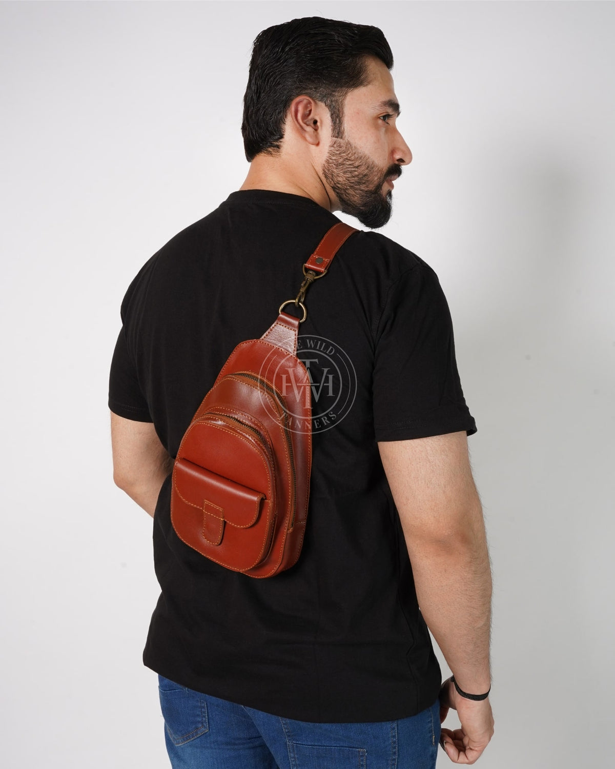 Genuine Leather Sling Bag Crossbody, view 4