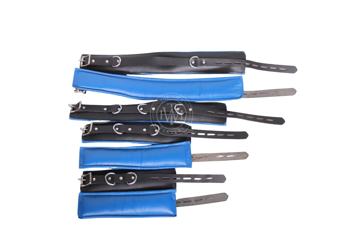 Unisex 7 Pcs Set Leather Bondage Cuffs, view 4