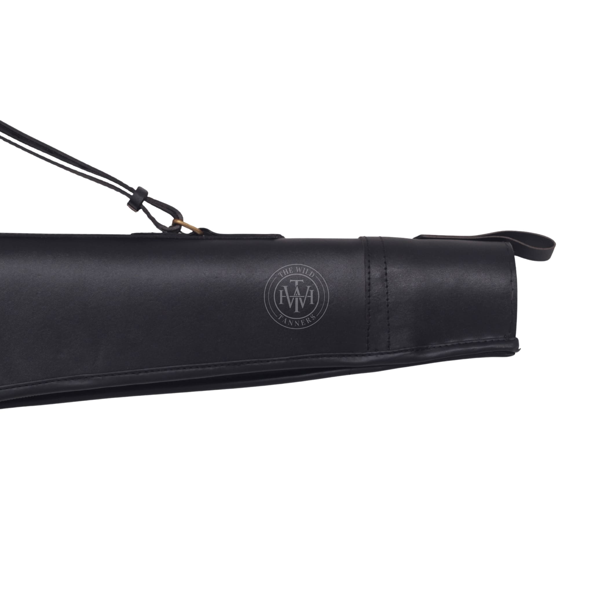 Black Leather Rifle Case, Leather Rifle Case with Flap Closure, Rifle Case with Buckle, Rifle Case with Buckle