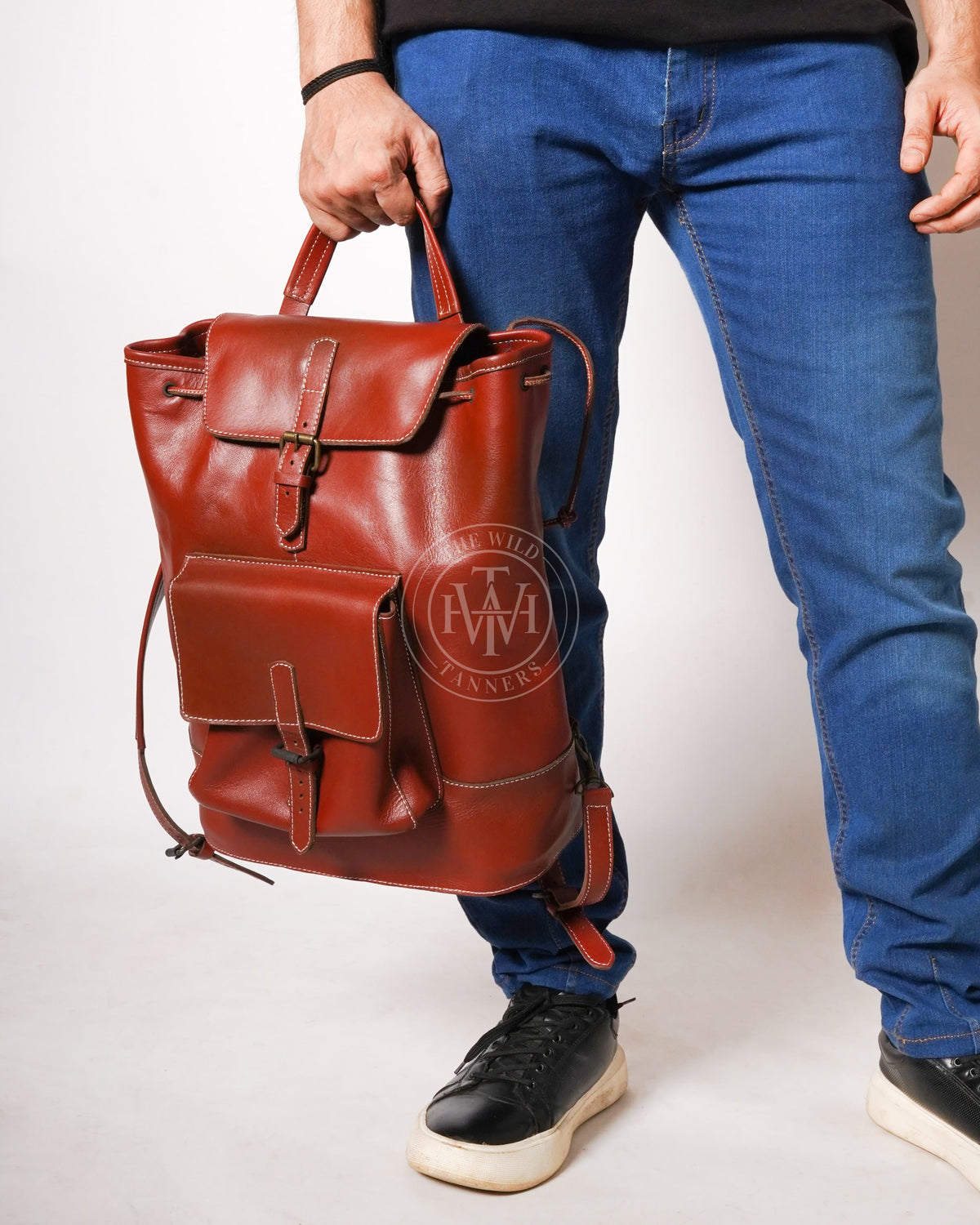 Genuine Mens Leather Backpack, view 6