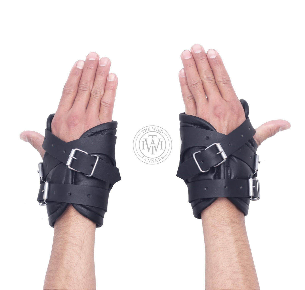 Handmade Leather Bondage Wrist Cuffs, view 4