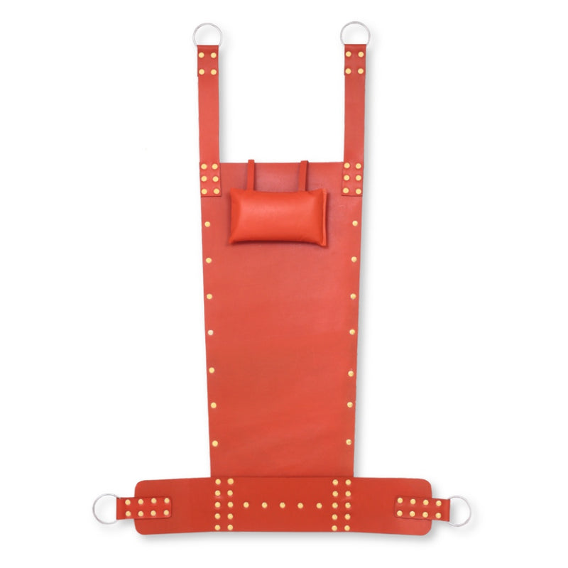 orange leather sex swing, BDSM leather swing, heavy duty sex swing, leather bondage swing