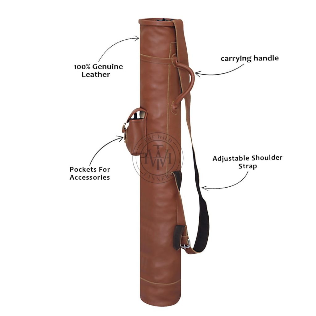 Premium Vintage Leather Golf Bag, view 4